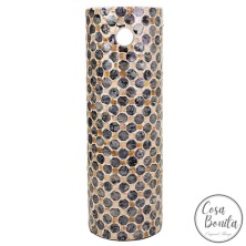 Paragüero decorativo de nácar capiz beige y negro