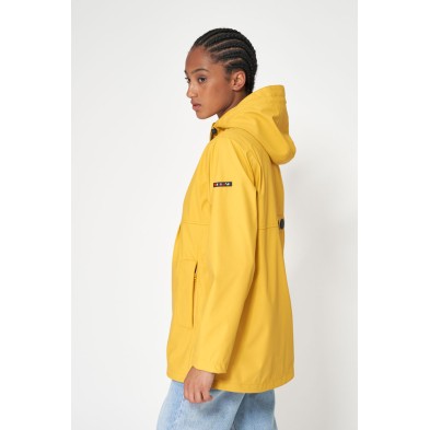 chubasquero mujer Batela amarillo vista lateral