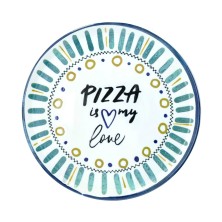 Plato para pizza de porcelana 33 cm Pizza Is My Love Tognana
