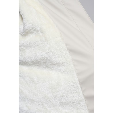 Chubasquero Impermeable Mujer Batela Blanco Roto con Forro de Pelo