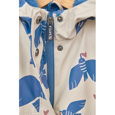 Chubasquero impermeable niña estampado pájaros Batela