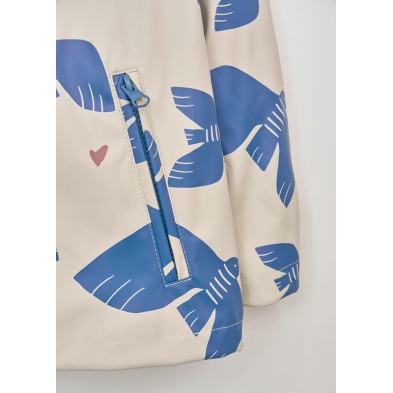 Chubasquero impermeable niña estampado pájaros Batela