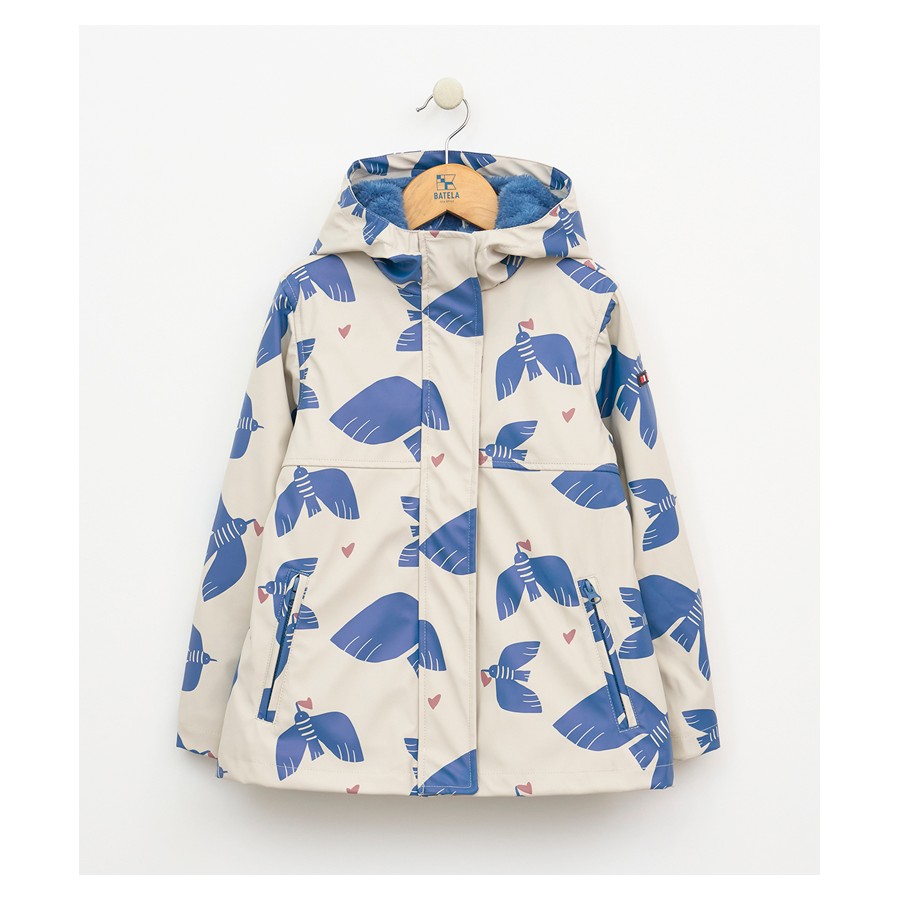 Chubasquero impermeable niña estampado pájaros Batela