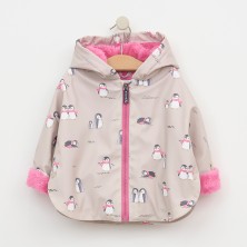 Chubasquero tipo poncho para bebé con estampado de pingüinos Batela