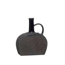 Jarrón decorativo negro de cerámica original 23,5x8,5x29,5 cm