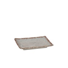 Fuente Rectangular de Melamina Taupe con Borde Marrón para Presentación – 2 Tamaños
