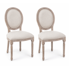 Sillas Mathilde beige tapizadas de madera de abedul