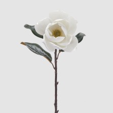 Flor artificial Magnolia blanca Supreme con hojas 73h cm