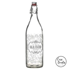 Botella cristal dibujo blanco La Maison Vintage 1 litro
