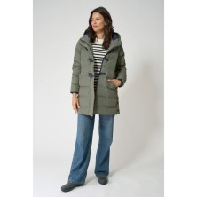 Abrigo mujer largo 100% impermeable Puffy Batela verde
