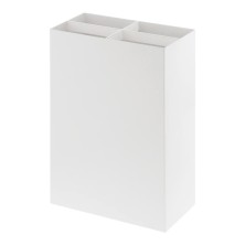 Paragüero rectangular estrecho blanco metálico Yamazaki