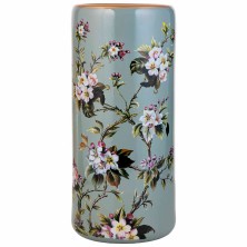 Paragüero redondo cerámica gris estampado flores