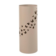 Paragüero metálico redondo Mariposas beige