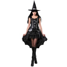 Disfraz Halloween mujer Bruja negra con sombrero