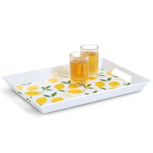 Bandeja de melamina con asas estampado Limones 50x35cm