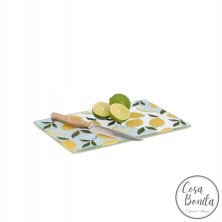 Tabla de cortar y servir de cristal Limones 30x20 cm