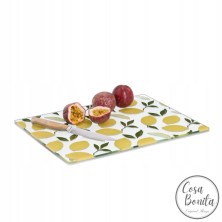 Tabla de cortar y servir de cristal Limones 40x30 cm