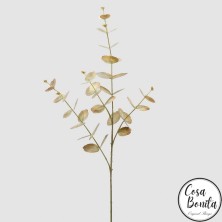 Rama de eucalipto hojas beige 89cm