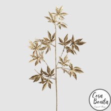 Rama de acebo dorada 75 cm