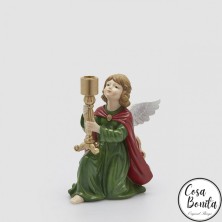 Porta velas forma de ángel navideño 26cm