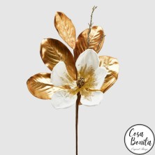 Magnolia blanca con hojas doradas 61cm