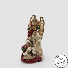 Belén nacimiento navideño con ángel de la guarda 30cm