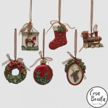 Adornos para árbol de navidad Resina 6 modelos 9 cm