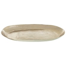 Centro de aluminio dorado ovalado pequeño 34x20x2,5cm