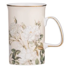 Mug taza porcelana Elegant rosas crema Ashdene 370ml