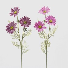 Margaritas en ramo 3 flores con hojas 2 tonos rosas 65h cm