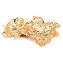 Centro de mesa dorado de aluminio Hojas Parra