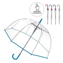 Paraguas Transparente Ribete fino Colores apertura automática