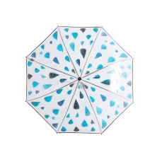 Paraguas transparente estampado gotas de lluvia