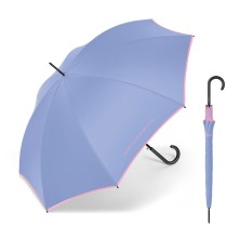 Paraguas Benetton Automático azul claro ribete rosa